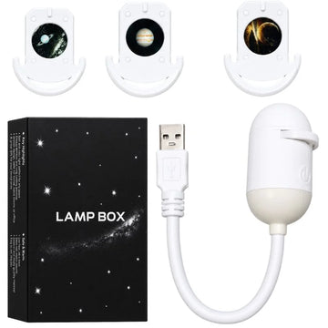 Galaxy Starry Sky Lamp Box | 2-in-1 Projector Night Light with 3  Projection Lenses | Built-in Night Light