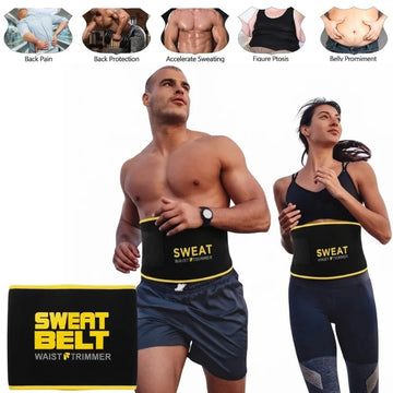 Waist Trimmer Belt for Men & Women | Adjustable Sweat Belt for Workout & Gym | Tummy Support & Body Shaper | Free Size | Pack of 1